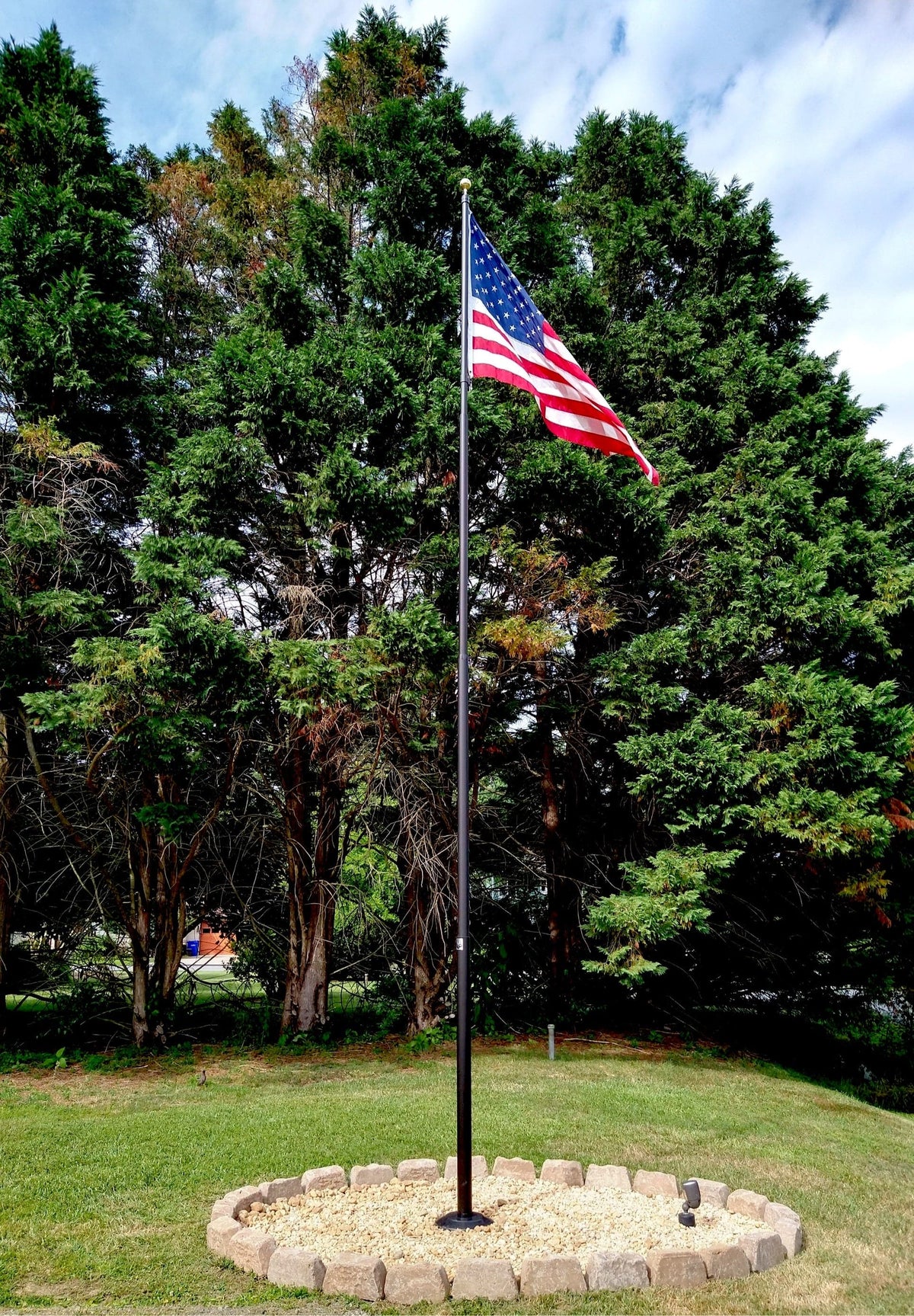 Black bronze anodized aluminum flash collar for flagpole base cover, suitable for 2.5 and 3-inch holes, by Atlantic Flag & P