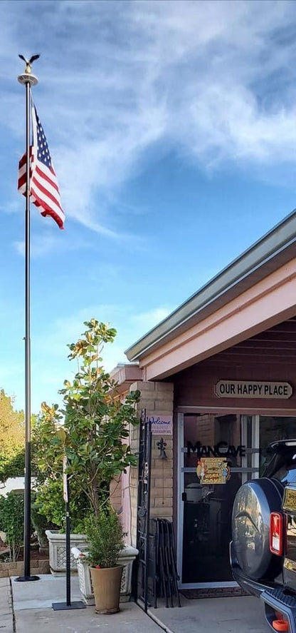 Premium American-Made Nylon US Flag - All Sizes (2'x3' to 30'x60') - side angle