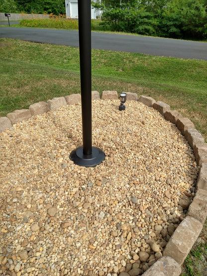 Black bronze anodized aluminum flash collar for flagpole base cover by Atlantic Flag & Pole Inc.