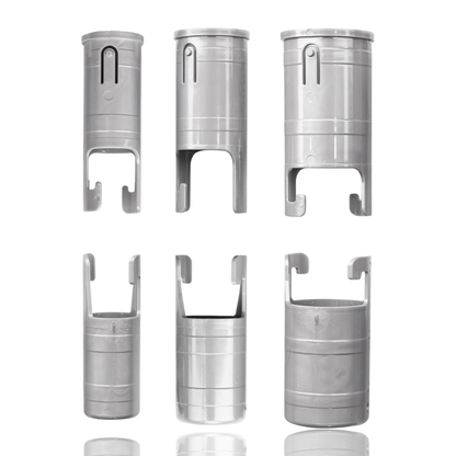 Silver interlocking sleeve set for telescoping flagpoles by Atlantic Flag & Pole Inc.