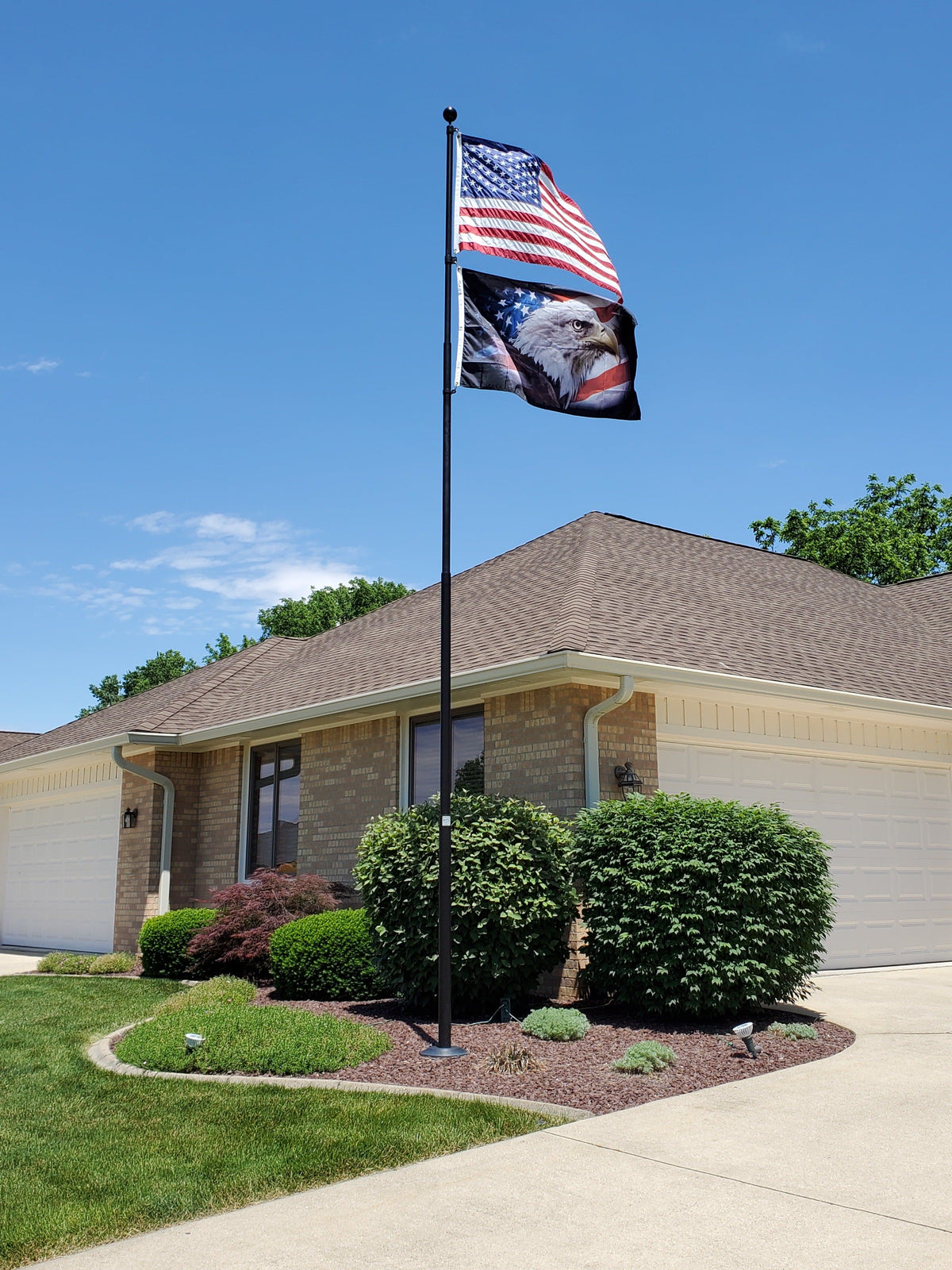 Black bronze anodized aluminum flash collar for 2.5-inch flagpole base by Atlantic Flag & Pole Inc.