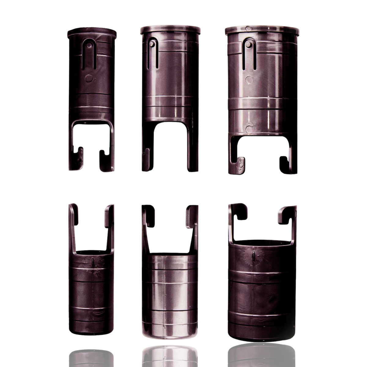 Silver interlocking sleeve set for telescoping flagpoles by Atlantic Flag & Pole Inc.