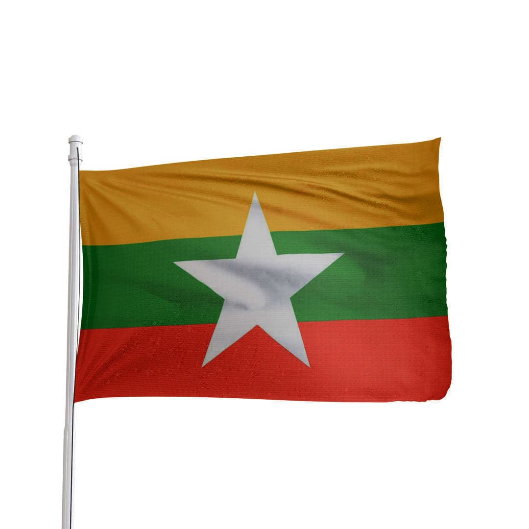 3x5 ft Myanmar flag in 100% nylon with brass grommets by Atlantic Flag & Pole Inc.