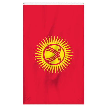 The national flag of Kyrgystan for sale online from Atlantic Flag and Pole