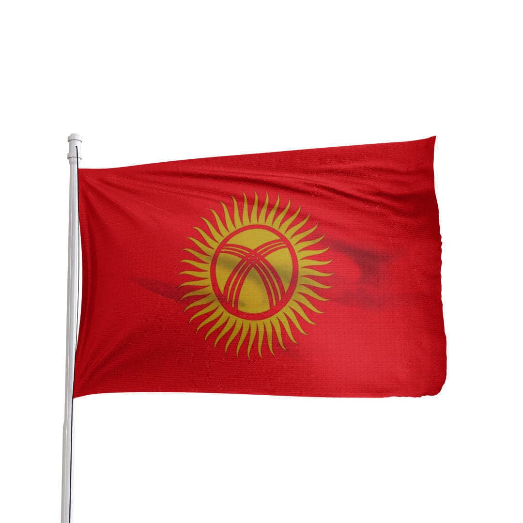 Kyrgyzstan 3x5 ft nylon outdoor flag with brass grommets by Atlantic Flag & Pole Inc.