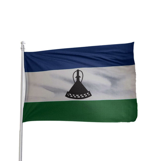 Lesotho 3x5 ft outdoor flag made of 100% nylon with brass grommets by Atlantic Flag & Pole Inc.