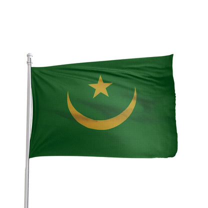 3x5 ft Mauritania flag in 100% nylon with brass grommets by Atlantic Flag & Pole Inc.