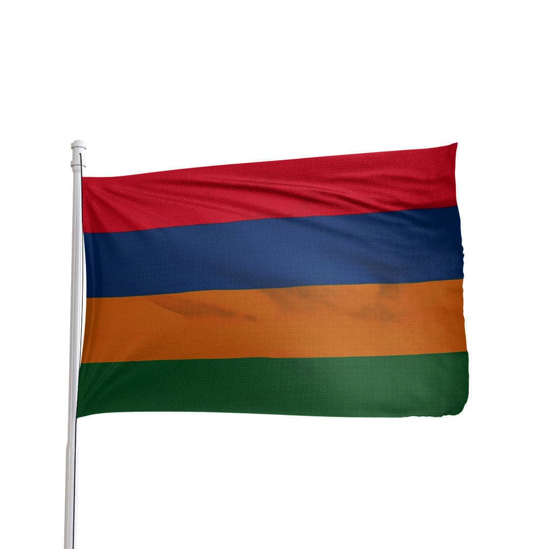 3x5 ft Mauritius flag made of 100% nylon with brass grommets by Atlantic Flag & Pole Inc.