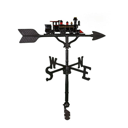 32-inch black aluminum train weathervane by Montague Metal Products, featuring an Americana design.