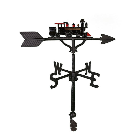 32-inch black aluminum train weathervane by Montague Metal Products, featuring an Americana design.