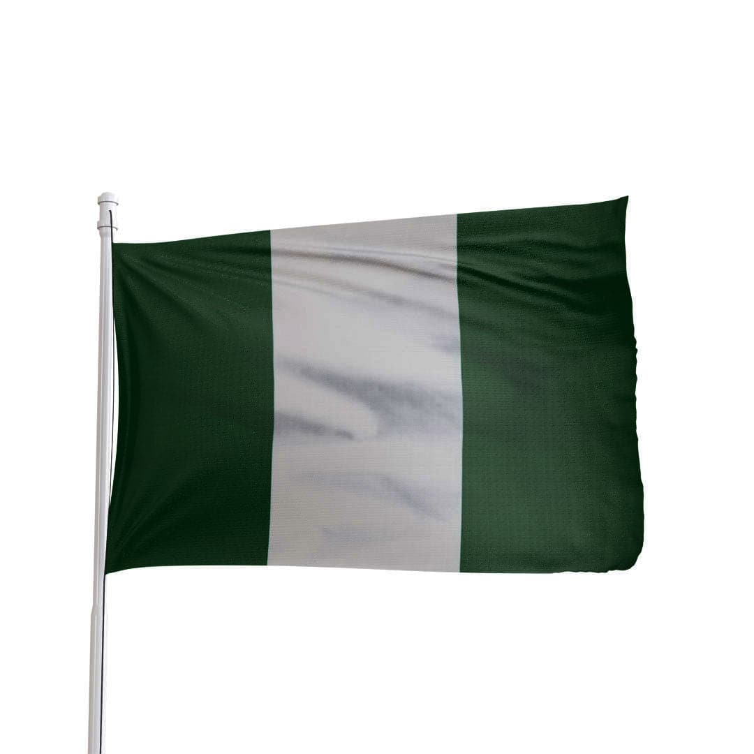 Nigeria flag 3x5 ft made of 100% nylon with brass grommets by Atlantic Flag & Pole Inc.