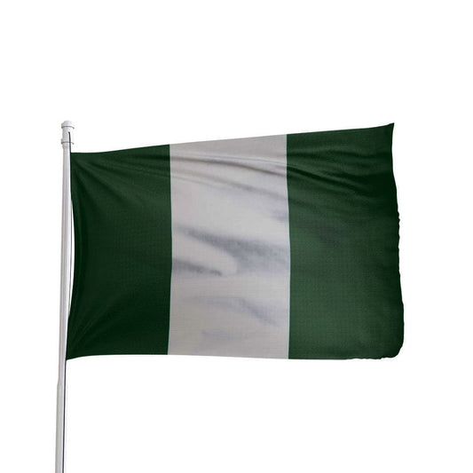 Nigeria flag 3x5 ft made of 100% nylon with brass grommets by Atlantic Flag & Pole Inc.