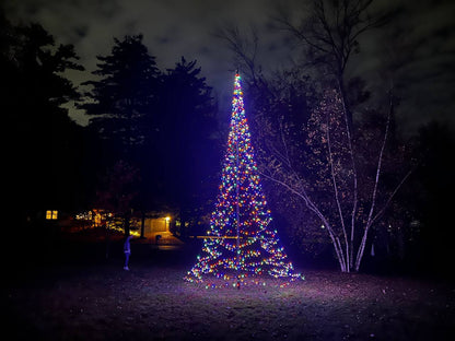 Patriot Glo LED Flagpole Christmas Tree Kit (20' & 25') - full display