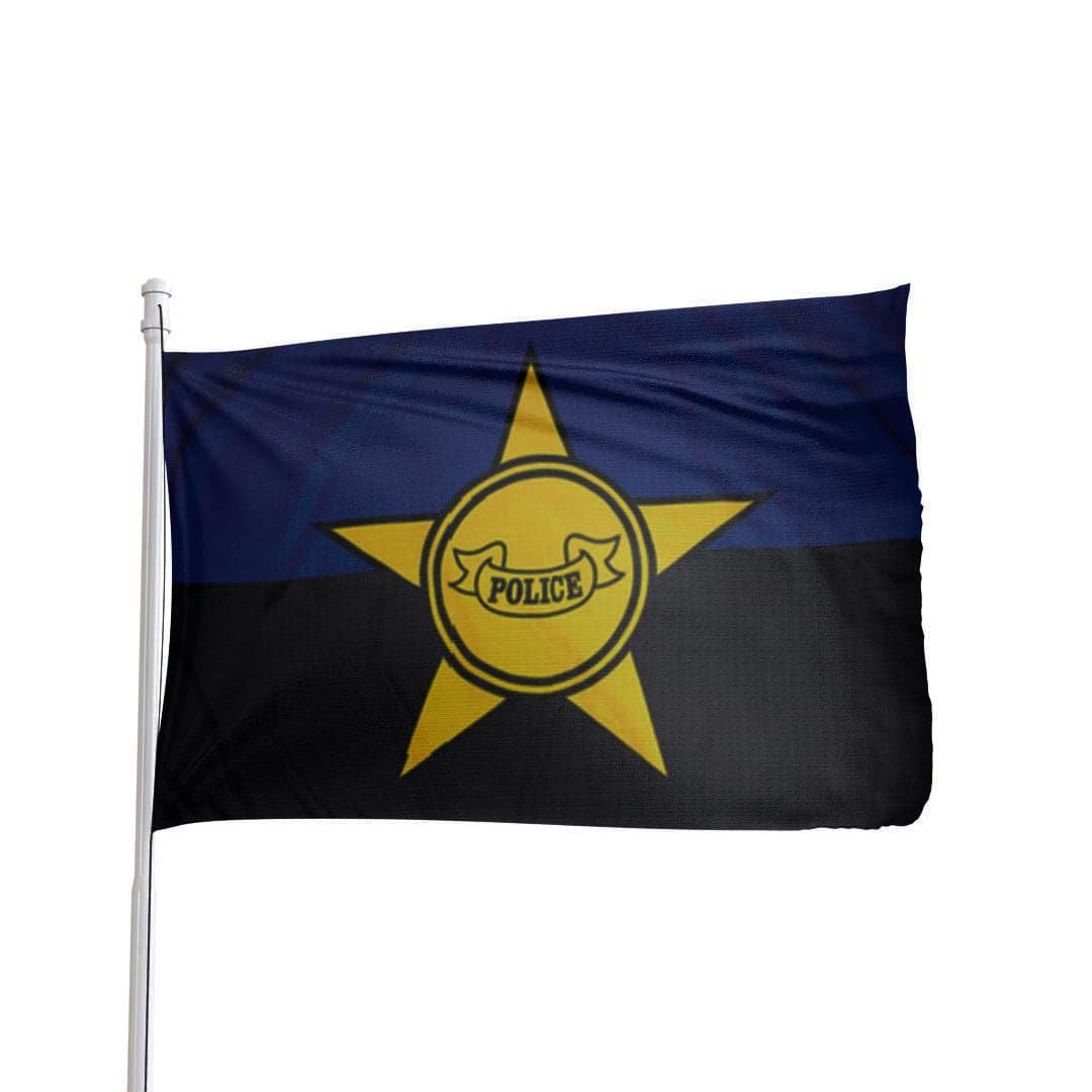 3x5 durable nylon fallen police officer remembrance flag with brass grommets by Atlantic Flag & Pole Inc.