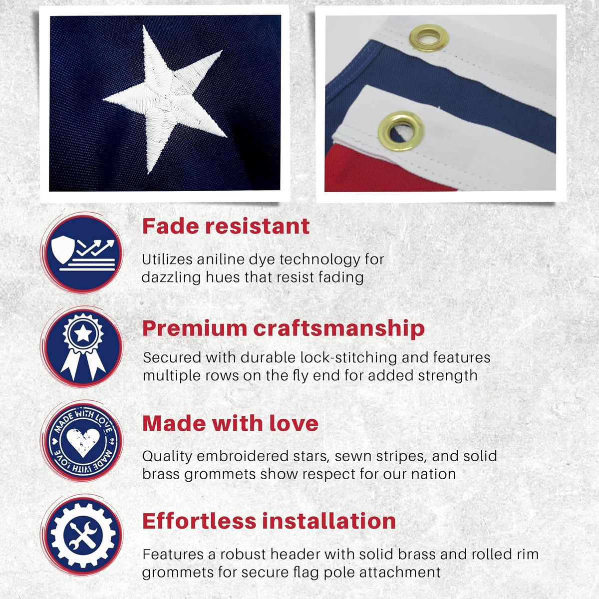 Poly Extra US Flag - color options