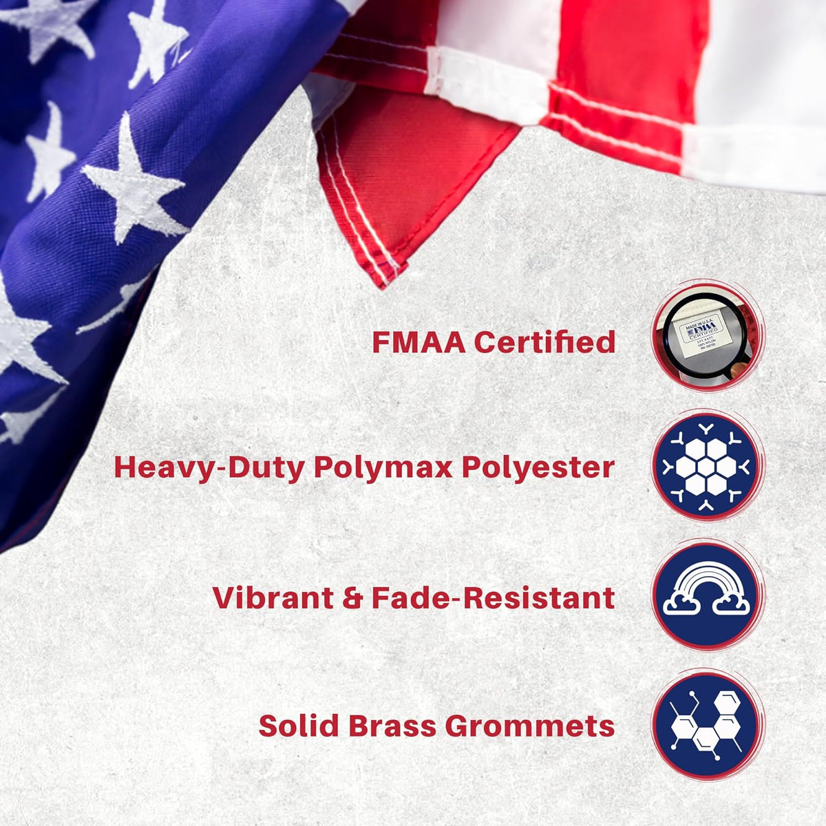 Poly Extra US Flag - size comparison