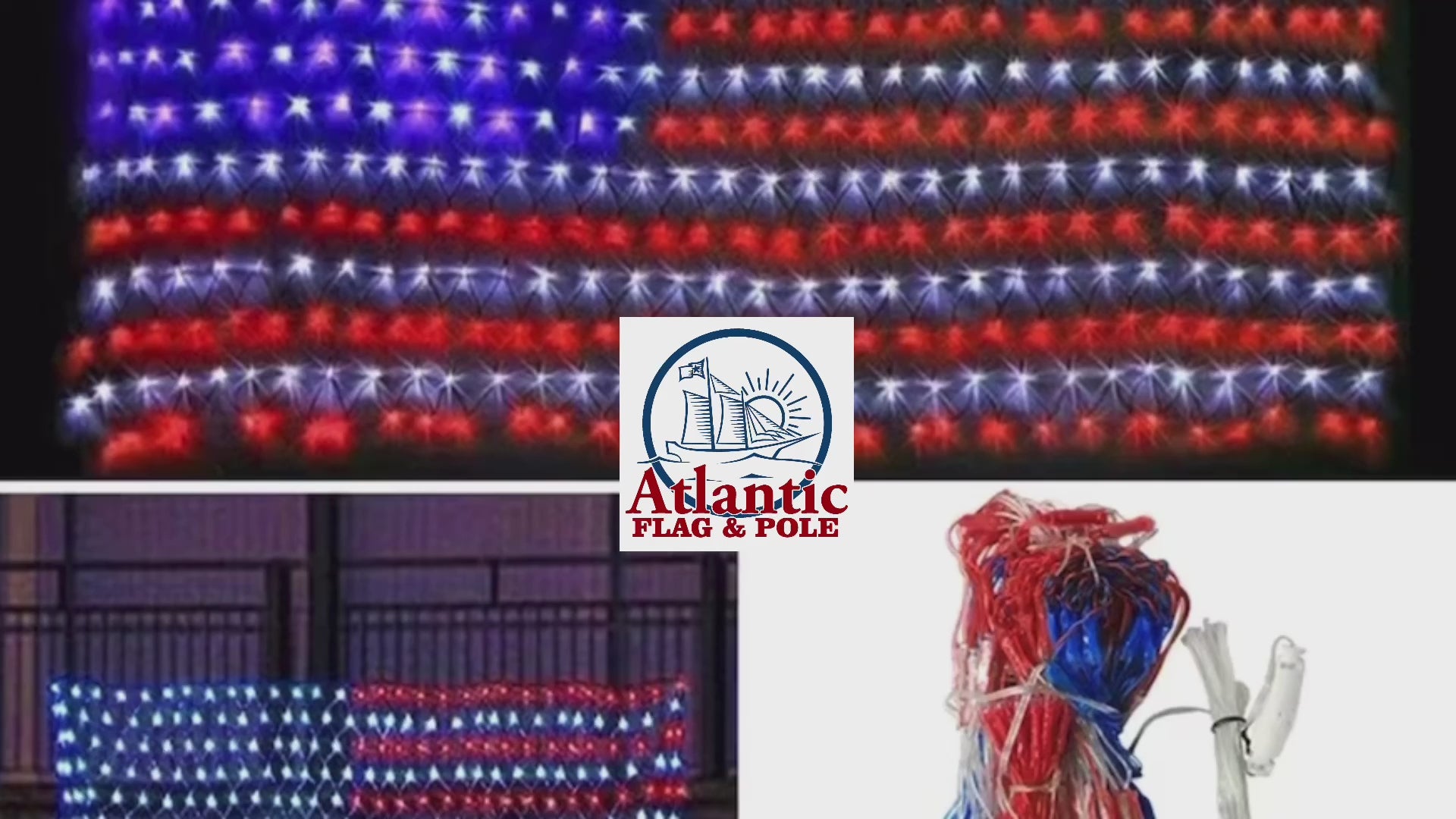 420 LED American Flag Net Lights | Waterproof Patriotic Display