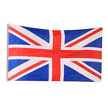 High-quality nylon 3'x5' UK Union Jack flag featuring bold red, white, and blue colors by Atlantic Flagpole.