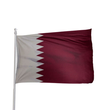 Qatar flag 3x5 ft made of 100% nylon, featuring brass grommets, by Atlantic Flag & Pole Inc.