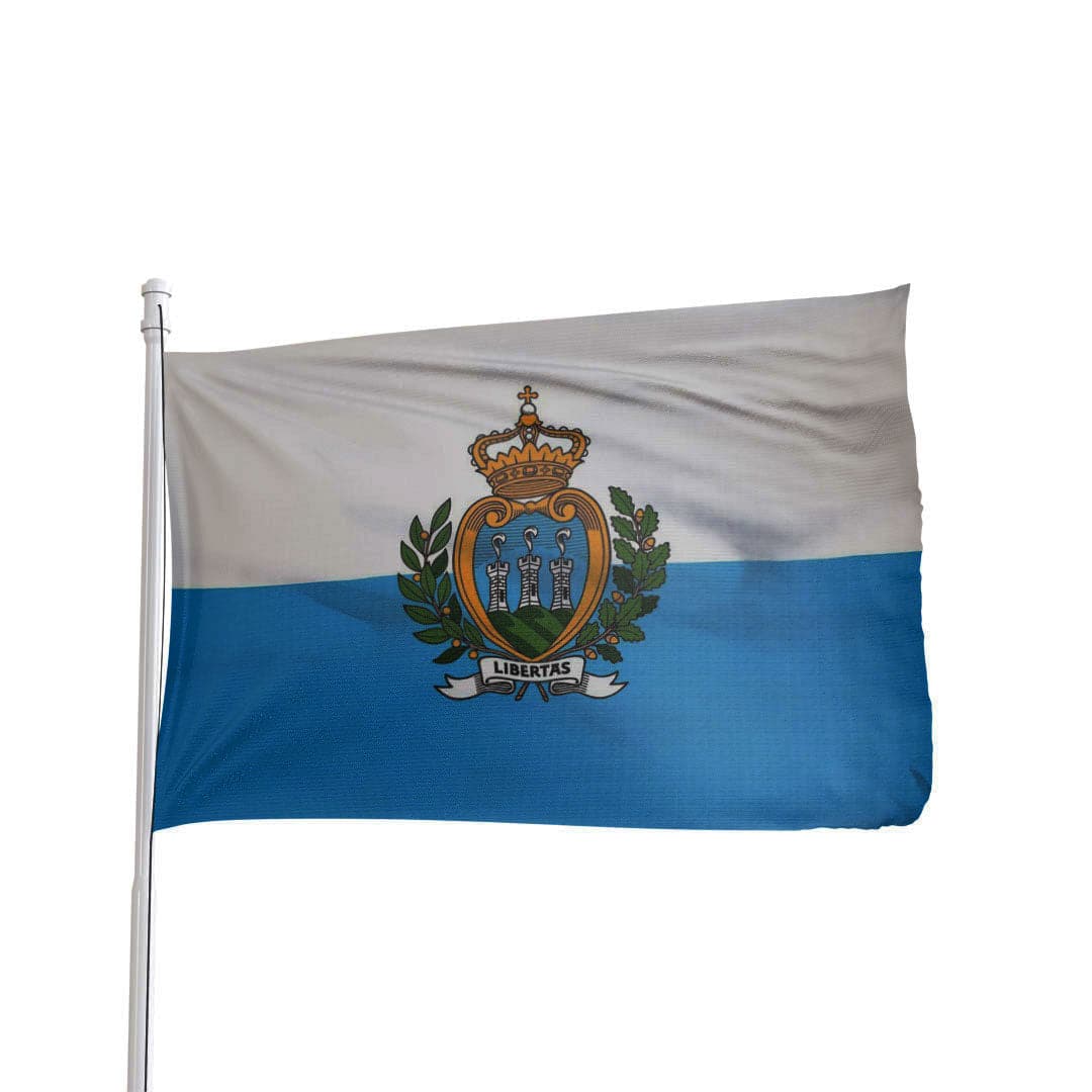 San Marino 3x5 Ft nylon flag with brass grommets and canvas heading by Atlantic Flag & Pole Inc.