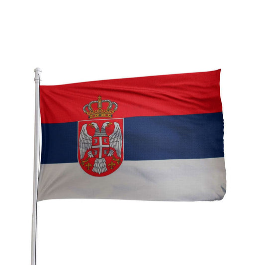 3x5 ft Serbia flag in durable nylon with brass grommets by Atlantic Flag & Pole Inc.