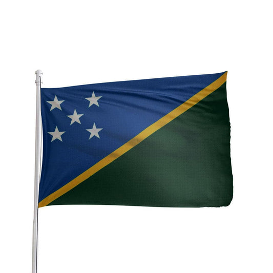 3x5 nylon Solomon Islands flag with brass grommets, made in USA by Atlantic Flag & Pole Inc.