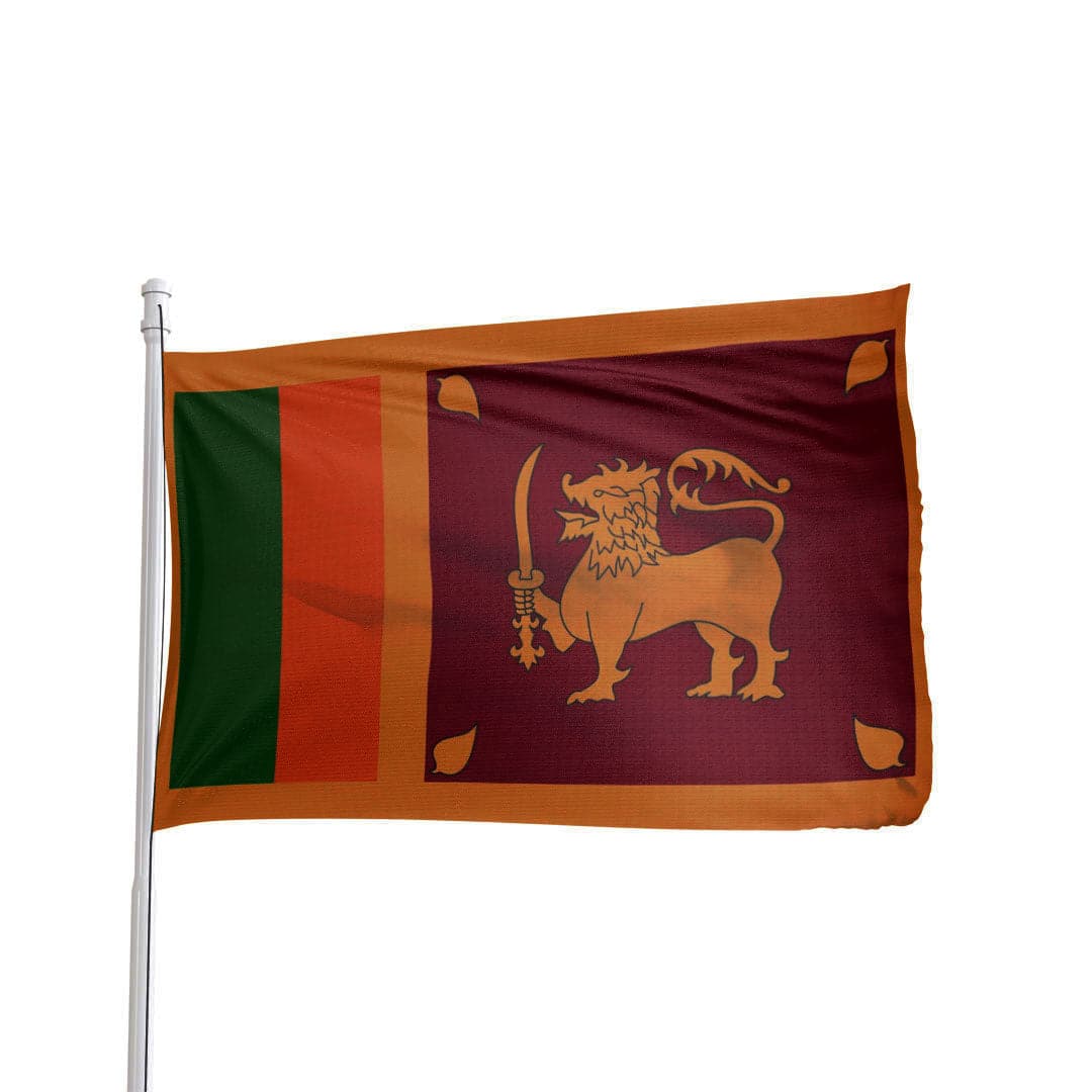 Vibrant Sri Lanka flag featuring bold yellow, red, and green colors by Atlantic Flag & Pole Inc.