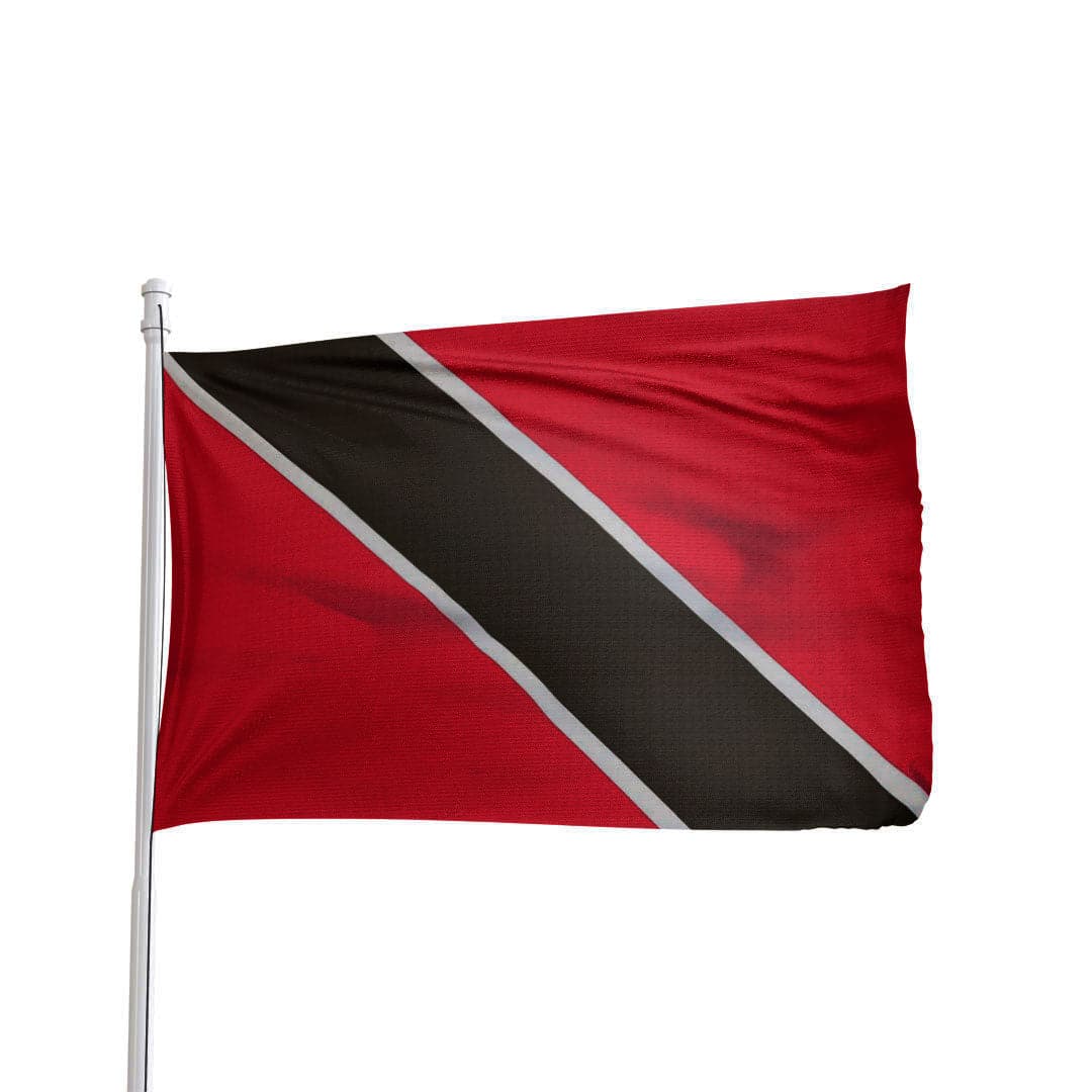 Trinidad and Tobago flag featuring bold red, black, and white colors by Atlantic Flag & Pole Inc.