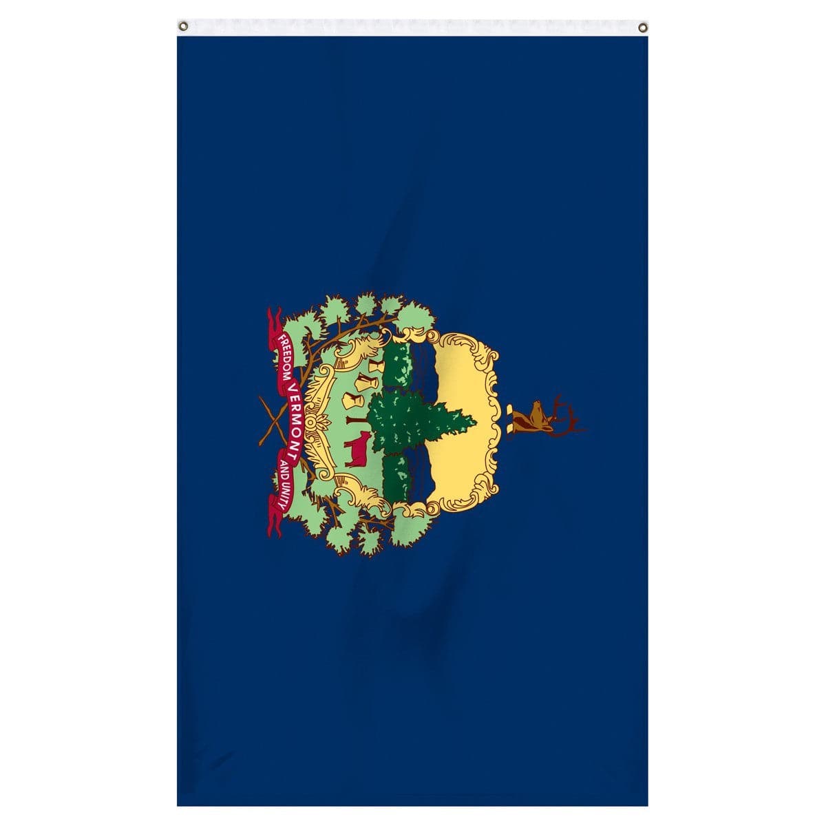 Vermont State Flag by Atlantic Flag & Pole Inc., featuring green and gold colors with state emblem.